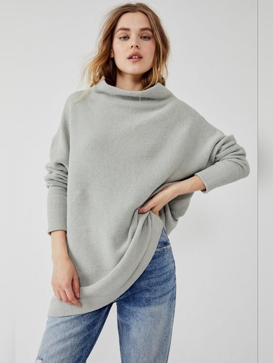 Sweaters - Monk+lou Relaxed Ribbed Turtleneck Sweater in Sage Green